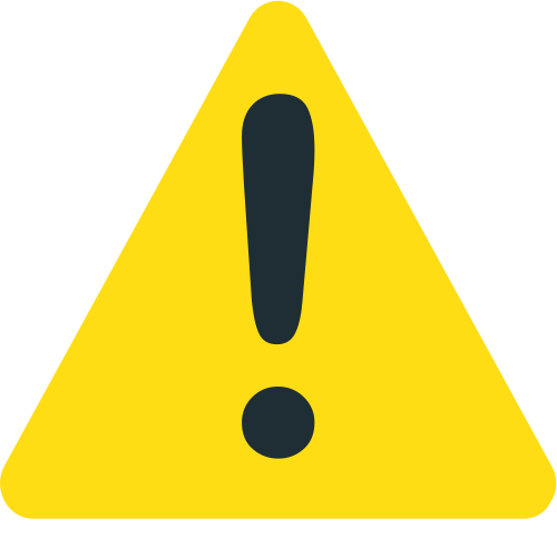 Warning as drawn by JoyPixels in 1.0