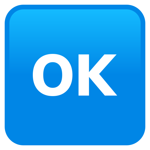 OK Button as drawn by JoyPixels in 10.0