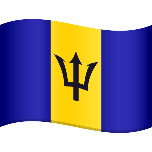 Flag: Barbados as drawn by JoyPixels in 10.0