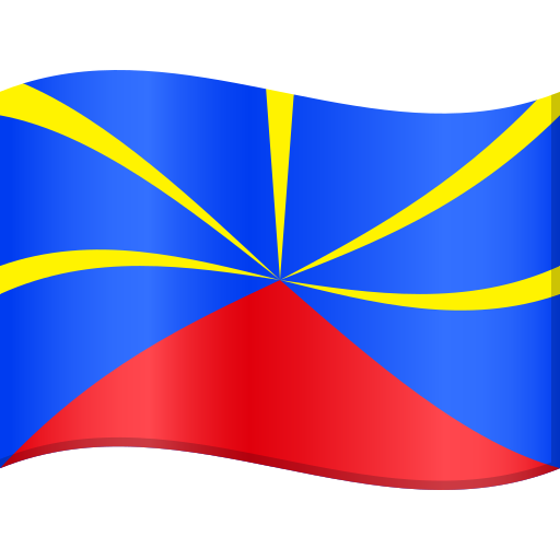 Flag: Réunion as drawn by JoyPixels in 10.0