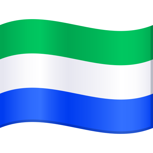 Flag: Sierra Leone as drawn by JoyPixels in 10.0