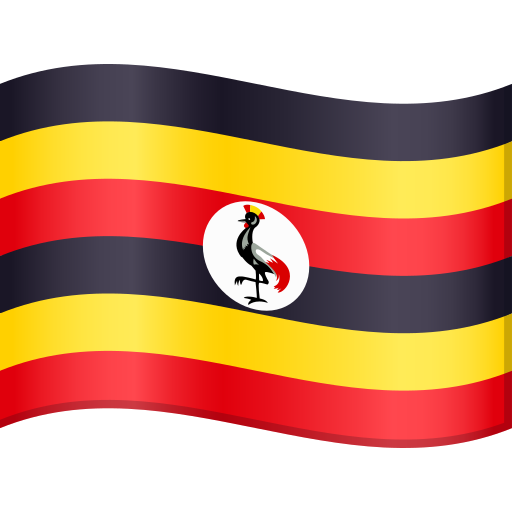 Flag: Uganda as drawn by JoyPixels in 10.0