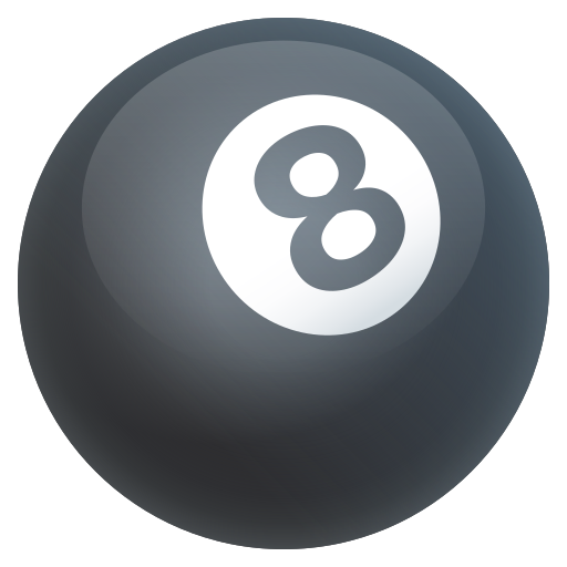 Pool 8 Ball as drawn by JoyPixels in 10.0
