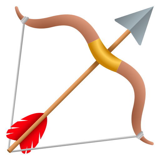 Bow and Arrow as drawn by JoyPixels in 10.0