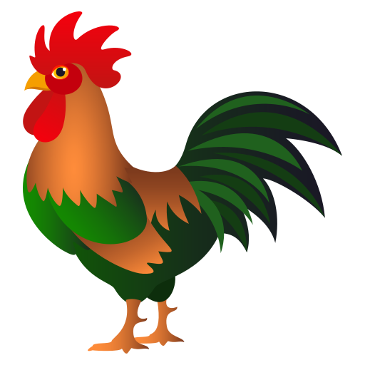 Rooster as drawn by JoyPixels in 10.0