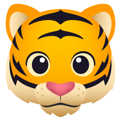 Tiger Face as drawn by JoyPixels in 10.0