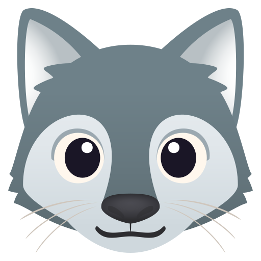 オオカミの顔 as drawn by JoyPixels in 10.0