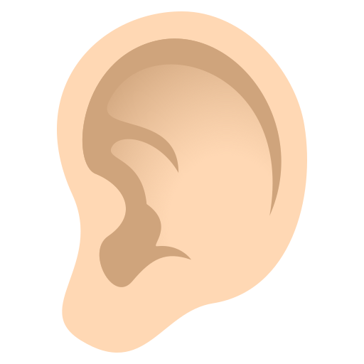ear: light skin tone — JoyPixels