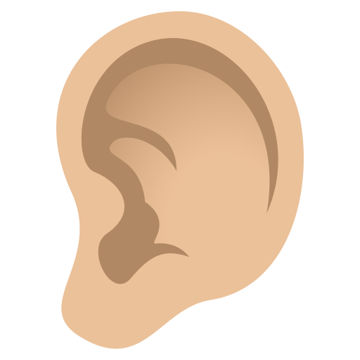 ear: medium-light skin tone — JoyPixels