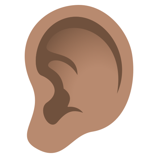 ear: medium skin tone — JoyPixels