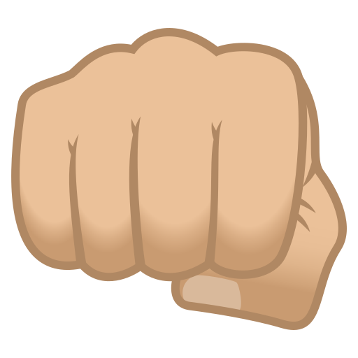 oncoming fist: medium-light skin tone — JoyPixels