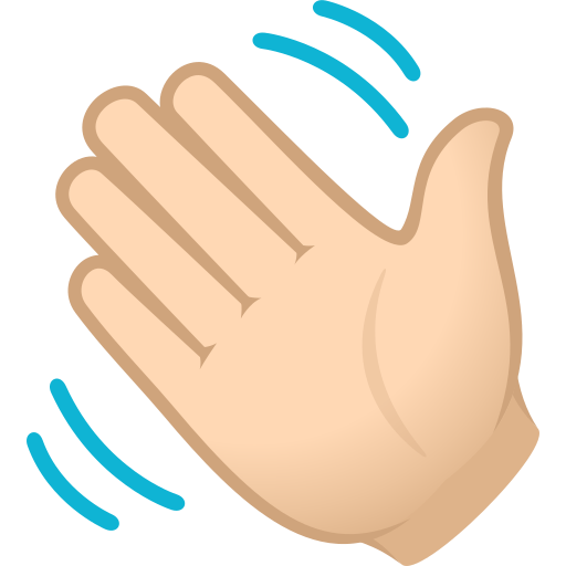 waving hand: light skin tone — JoyPixels