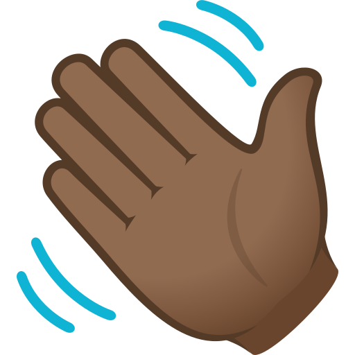 waving hand: medium-dark skin tone — JoyPixels