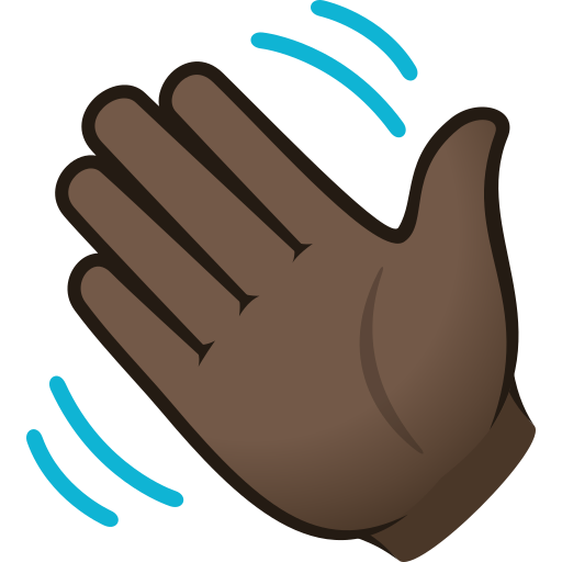 waving hand: dark skin tone — JoyPixels