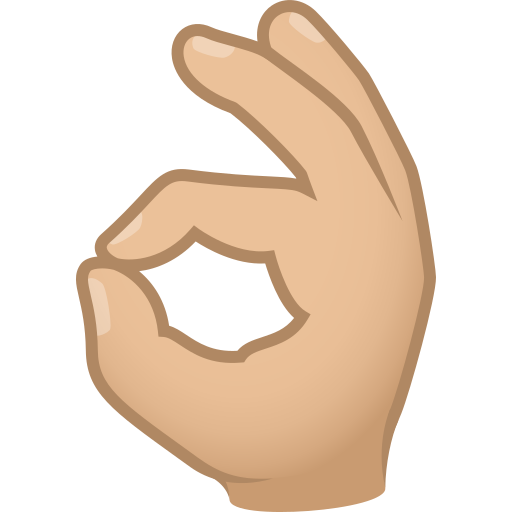 OK hand: medium-light skin tone — JoyPixels