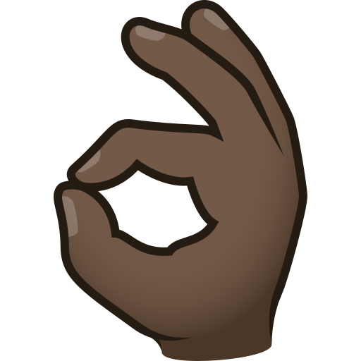 OK hand: dark skin tone — JoyPixels