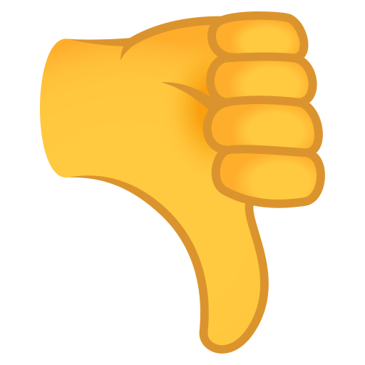 Thumbs Down as drawn by JoyPixels in 10.0