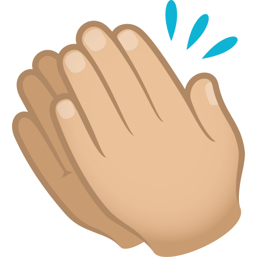 clapping hands: medium-light skin tone — JoyPixels