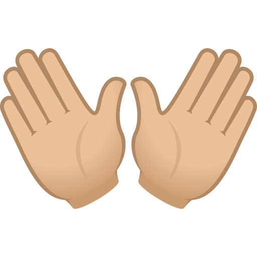open hands: medium-light skin tone — JoyPixels