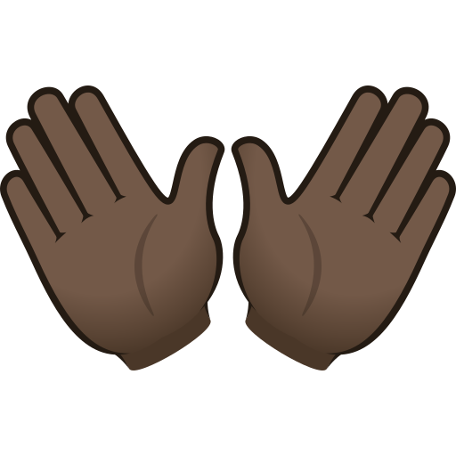 open hands: dark skin tone — JoyPixels