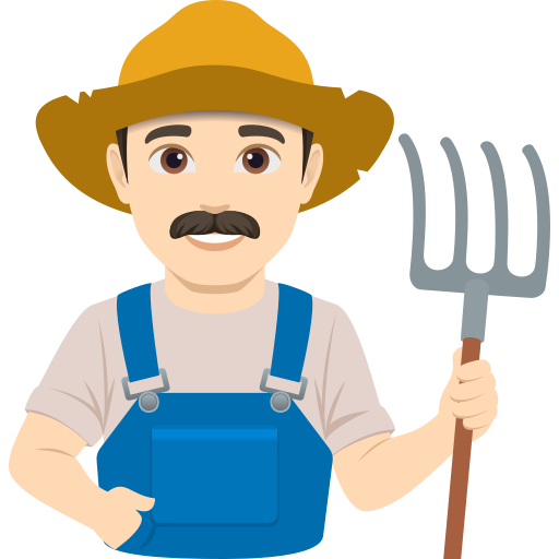 man farmer: light skin tone — JoyPixels