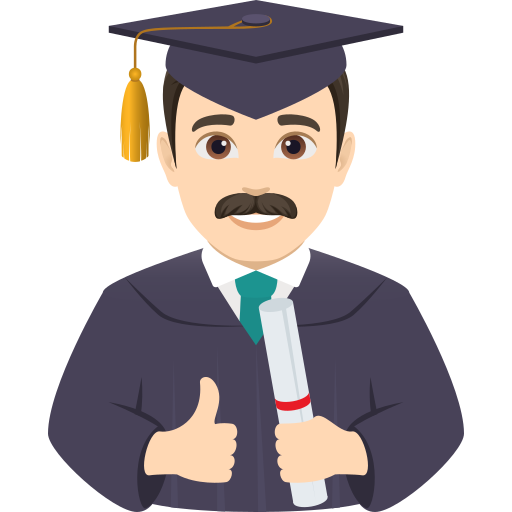 man student: light skin tone — JoyPixels