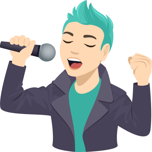 man singer: light skin tone — JoyPixels