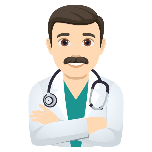 man health worker: light skin tone — JoyPixels