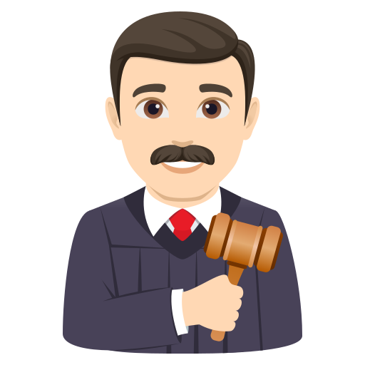 man judge: light skin tone — JoyPixels