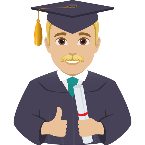 man student: medium-light skin tone — JoyPixels