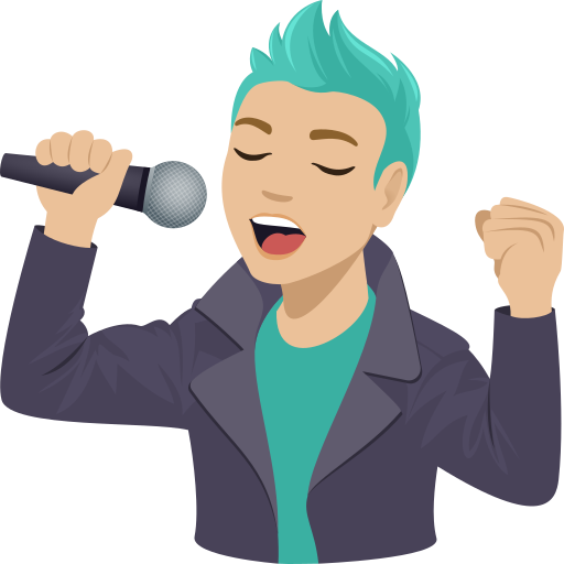 man singer: medium-light skin tone — JoyPixels