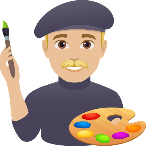 man artist: medium-light skin tone — JoyPixels