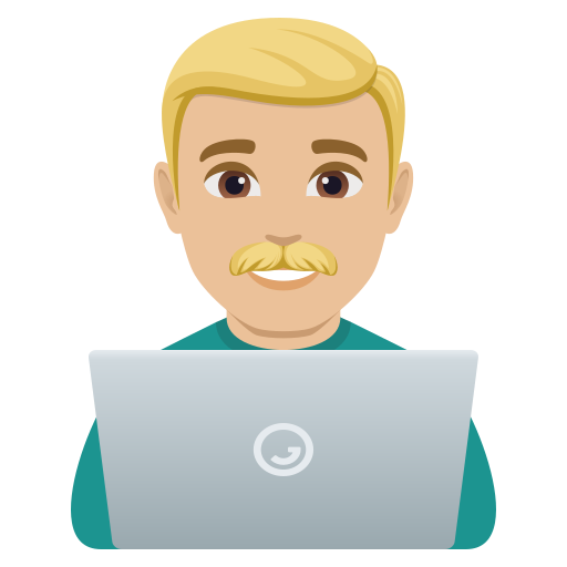 man technologist: medium-light skin tone — JoyPixels