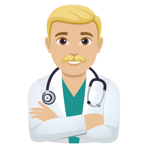 man health worker: medium-light skin tone — JoyPixels