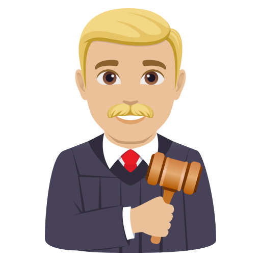 man judge: medium-light skin tone — JoyPixels