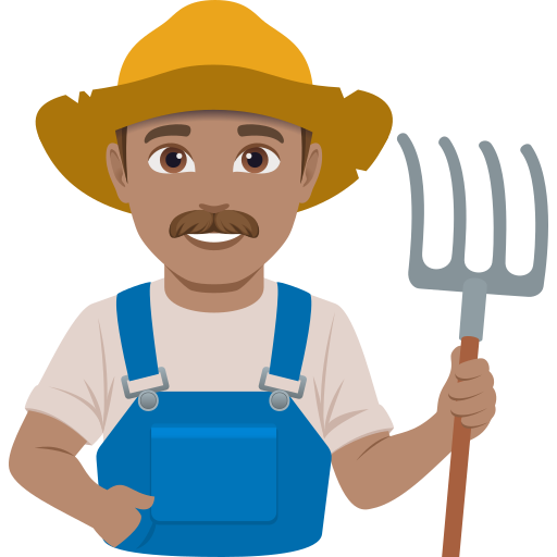 man farmer: medium skin tone — JoyPixels