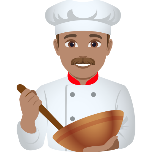 man cook: medium skin tone — JoyPixels