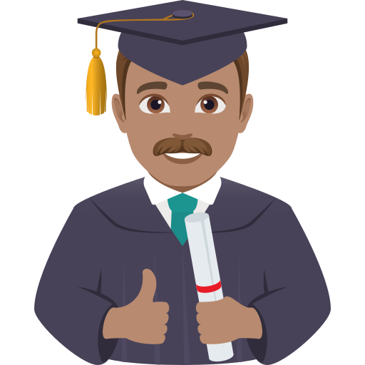man student: medium skin tone — JoyPixels