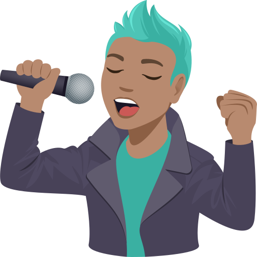 man singer: medium skin tone — JoyPixels