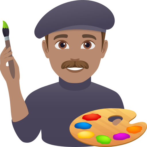 man artist: medium skin tone — JoyPixels