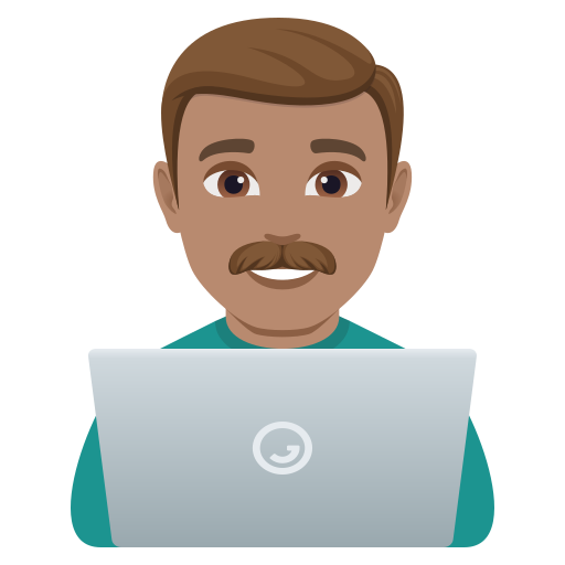 man technologist: medium skin tone — JoyPixels