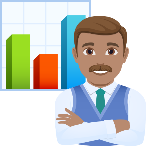 man office worker: medium skin tone — JoyPixels