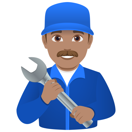 man mechanic: medium skin tone — JoyPixels