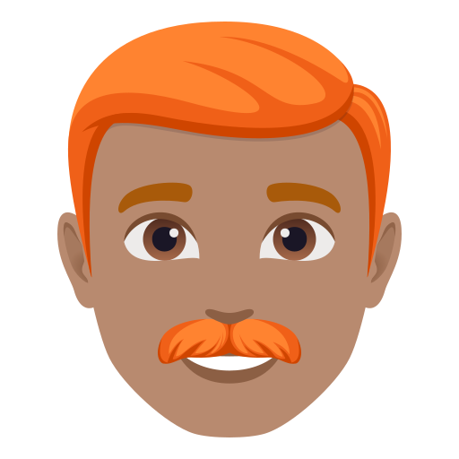 man: medium skin tone, red hair — JoyPixels