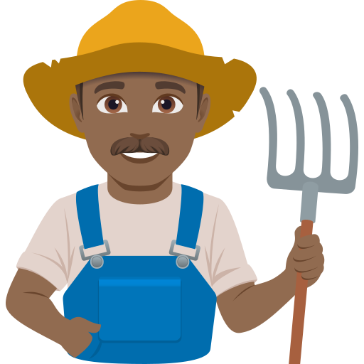 man farmer: medium-dark skin tone — JoyPixels