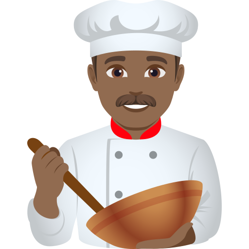man cook: medium-dark skin tone — JoyPixels