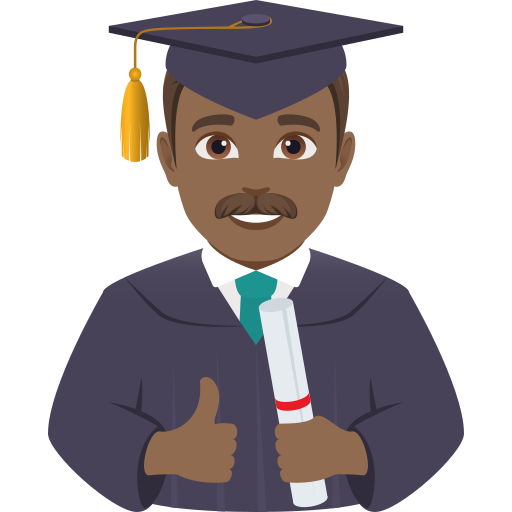 man student: medium-dark skin tone — JoyPixels