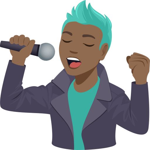 man singer: medium-dark skin tone — JoyPixels