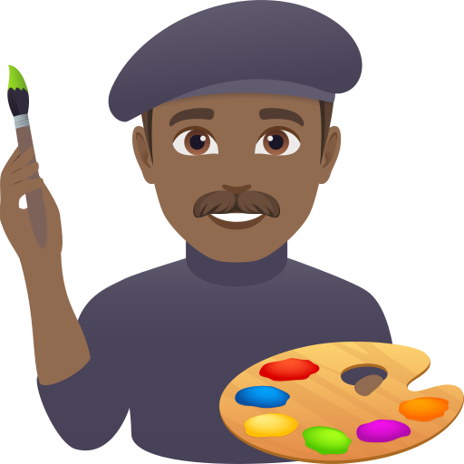 man artist: medium-dark skin tone — JoyPixels