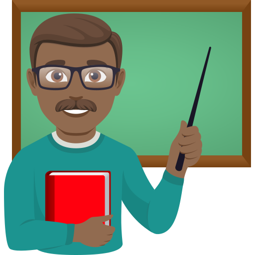 man teacher: medium-dark skin tone — JoyPixels